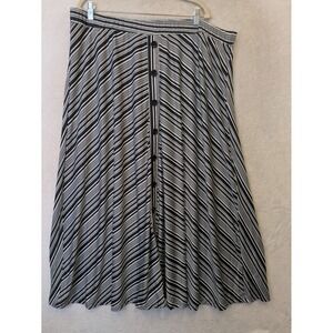 NEW Gunit Maxi Skirt Women's XXL Striped Button Front Spandex